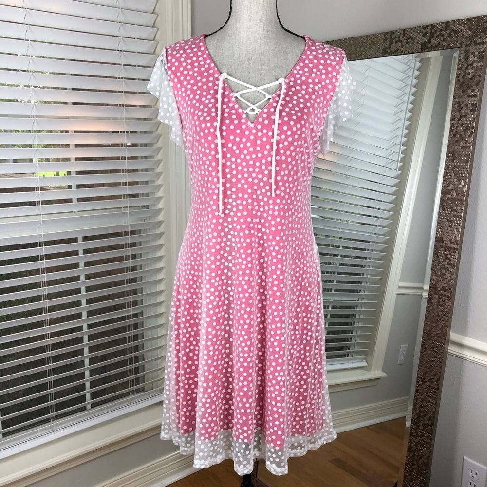 Modcloth Pink Polka Dot Dress